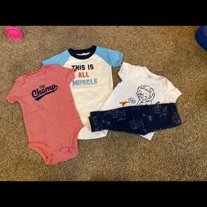 Bundle, two onsies and outfit set. Carters brand